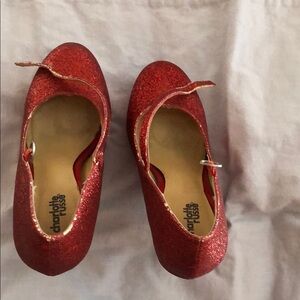Charlotte Russe Red Glitter Platform Shoes